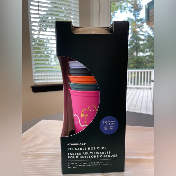 Starbucks Other - Starbucks. 2023 Halloween Glow in the Dark Reusable Hot Cups. NWT. 6 cups w/lids